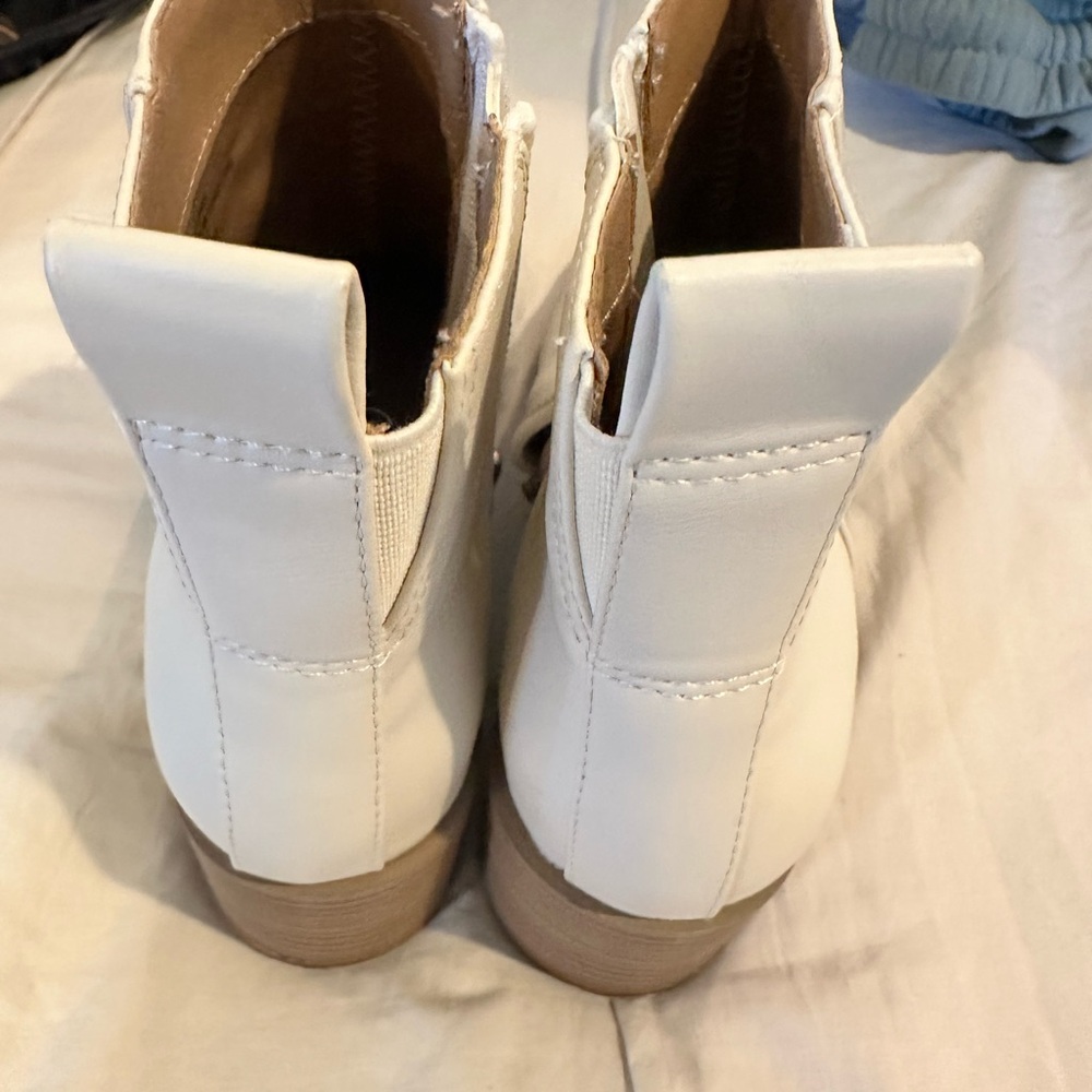 White ankle boots
